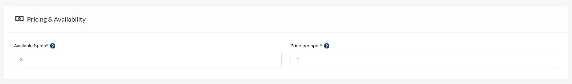 📸 (Screenshot: Available Spots Field in Backend)